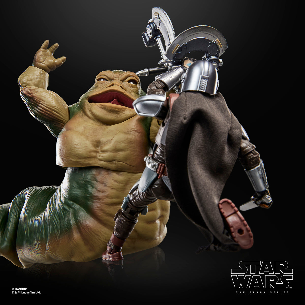 Rotta the Hutt Black Series 6-Inch Figure — Diorama Pose with Mandalorian Figure