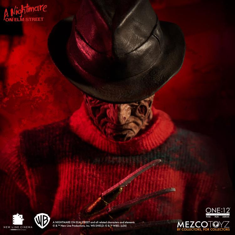Freddy Krueger One:12 Collective 6-Inch Figure — Fedora Hat Detail Close-Up with Claw