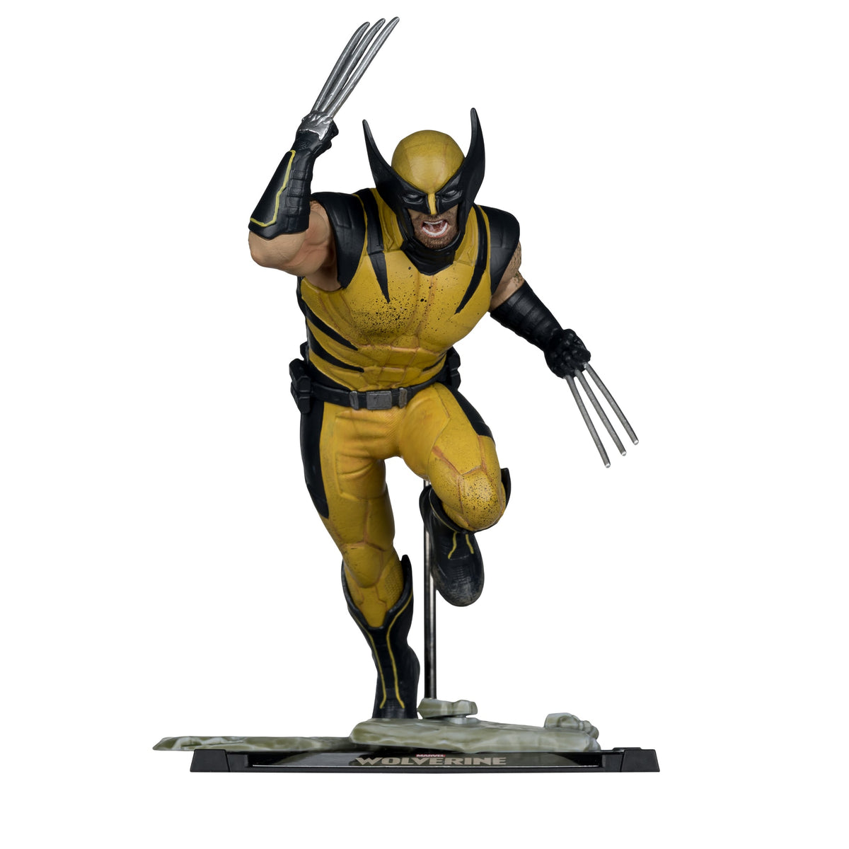 Wolverine McFarlane Gold Label 1/10 Scale Figure — Side View Full Figure on Rubble Base