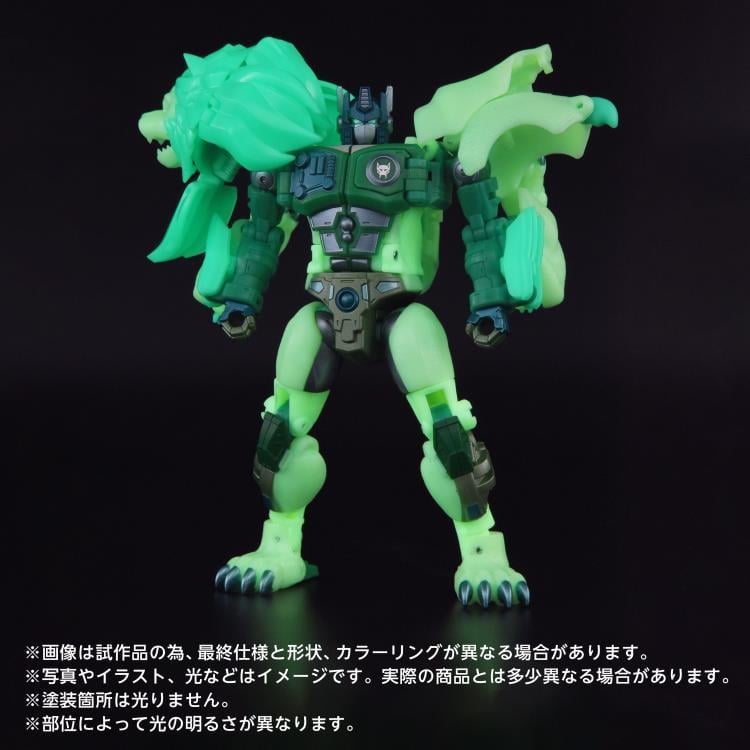 Green Lio Convoy New Legends NL-01 Figure — Glow-in-the-Dark Robot Mode Illuminated