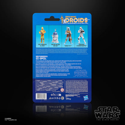 C-3PO Droids Black Series 6-Inch Figure — Card Back with Wave Lineup Detail