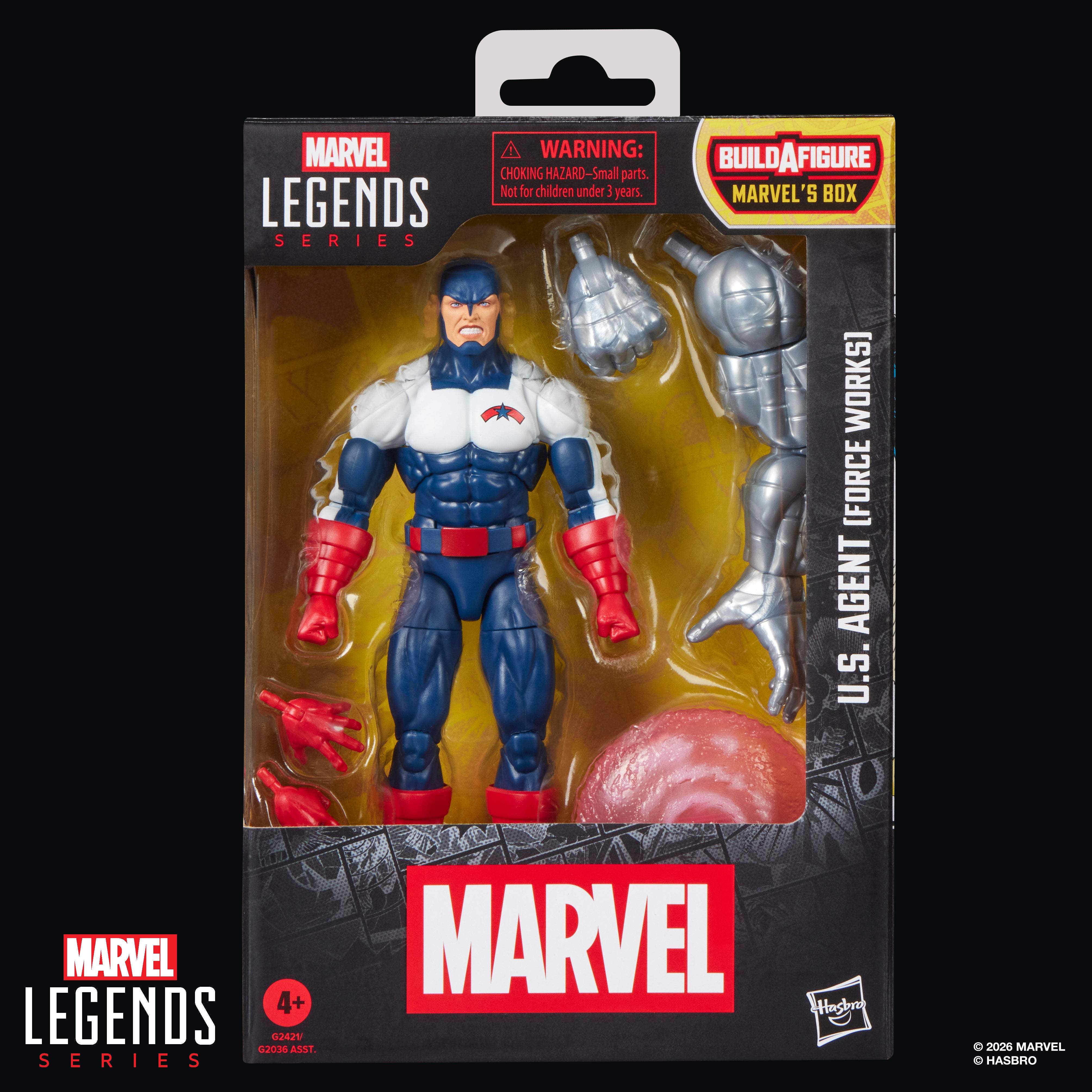 U.S. Agent (Force Works) Marvel Legends 6-Inch — Bubble Detail with Contents Display