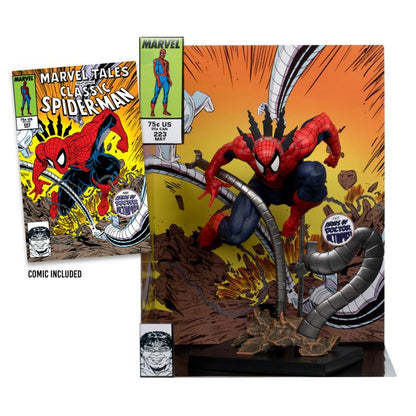 Spider-Man Marvel Tales #223 McFarlane 1/6 Scale Figure — Comic Book Included and Backdrop Out of Box