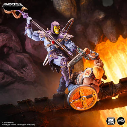 Skeletor MOTU 200X Mondo 1/12 Scale Figure — Combat Action Pose Striking at He-Man