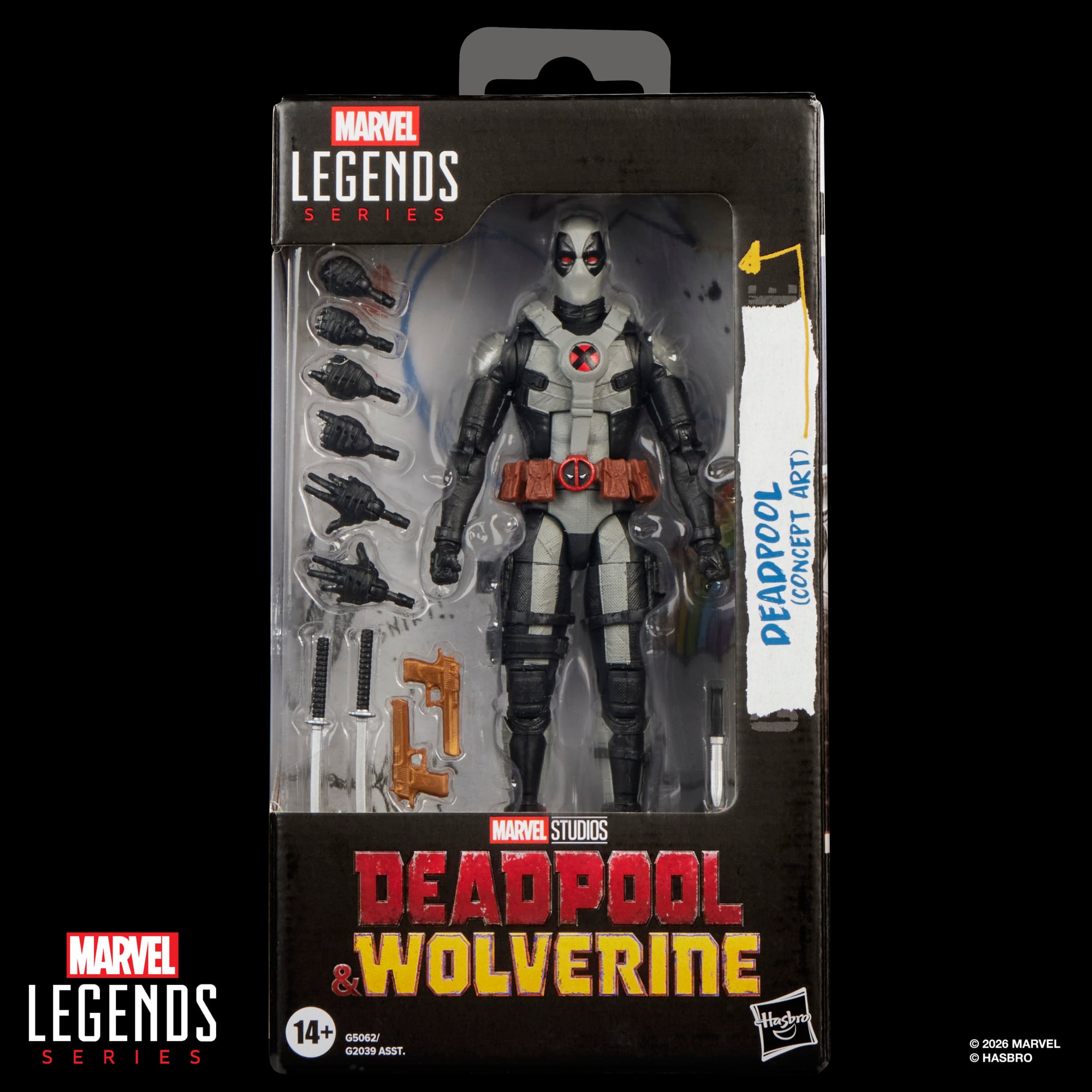 Deadpool Concept Art Marvel Legends 6-Inch Figure — Package Front Box Art Close-Up