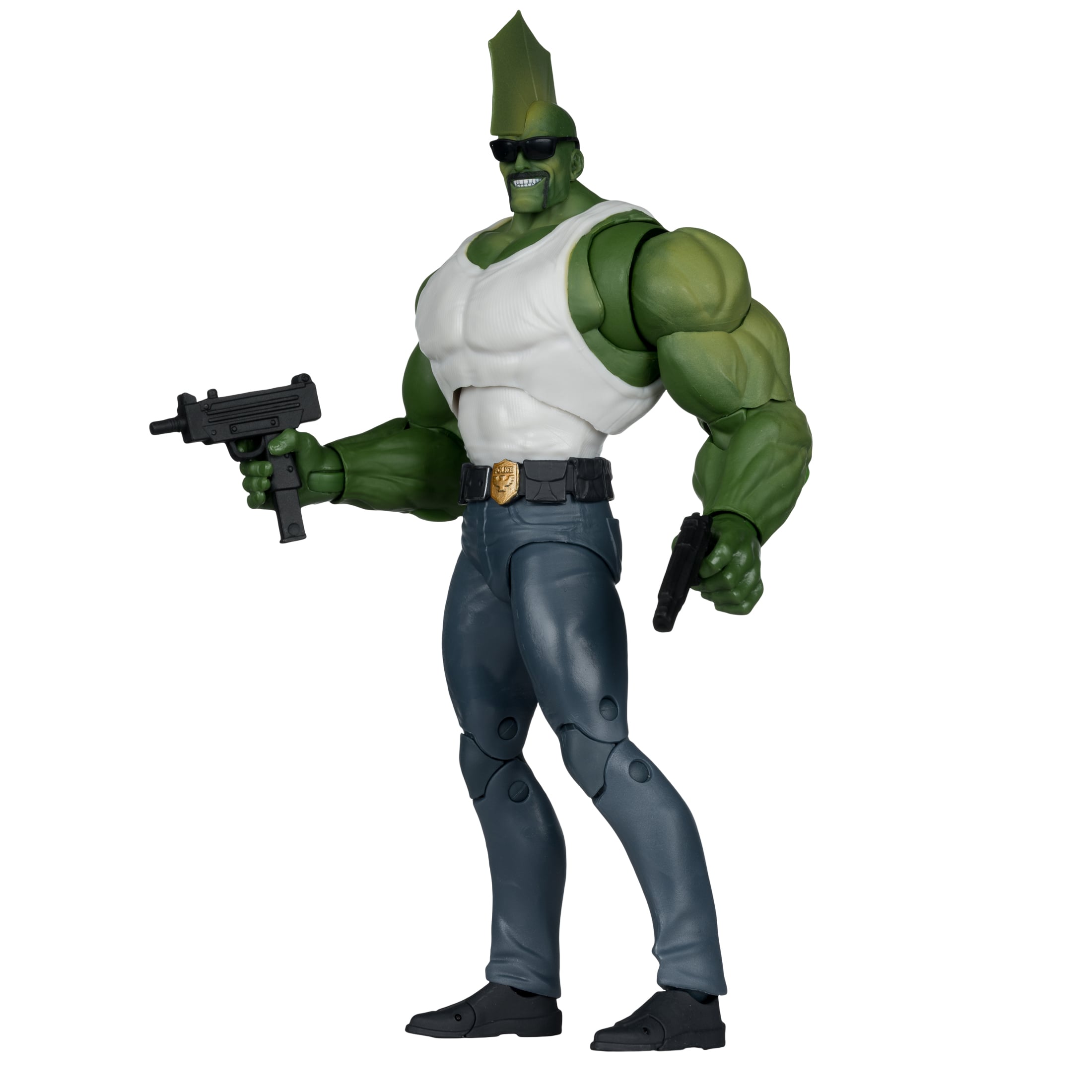 Savage Dragon McFarlane Elite Edition Image Comics Founders Series 7-Inch — Accessories Included Showing Uzi and Pistol