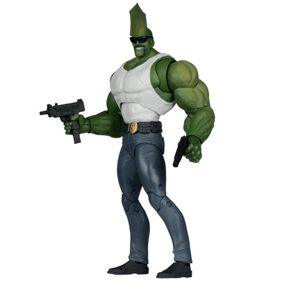 Savage Dragon McFarlane Elite Edition Image Comics Founders Series 7-Inch — Accessories Included Showing Uzi and Pistol