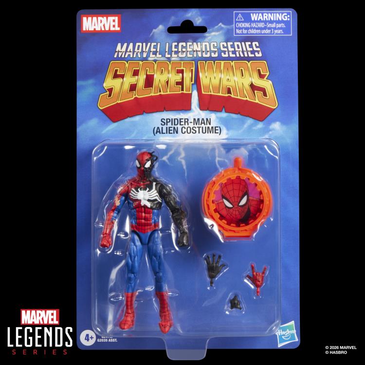 Spider-Man Alien Costume Marvel Legends Secret Wars — Package Detail Card Front Blister View