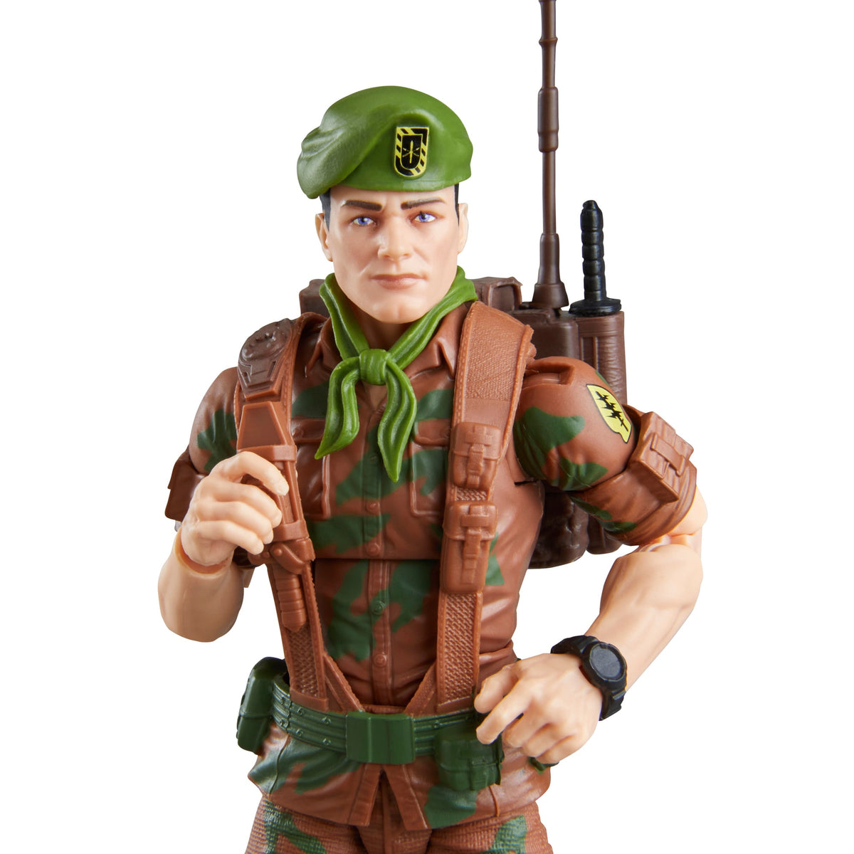 Falcon G.I. Joe Classified Retro Collection 6-Inch Figure — Figure Detail Close-Up Showing Beret Insignia and Scarf