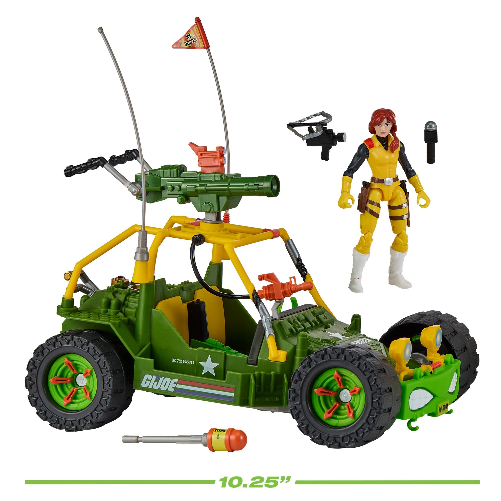 TMNT x G.I. Joe A.W.E. Shell-Striker Vehicle Set — Scale Size Reference 10.25 Inches with Accessories Displayed