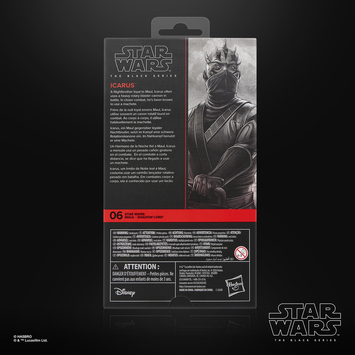 Icarus Black Series 6-Inch Figure — Box Back Card Detail