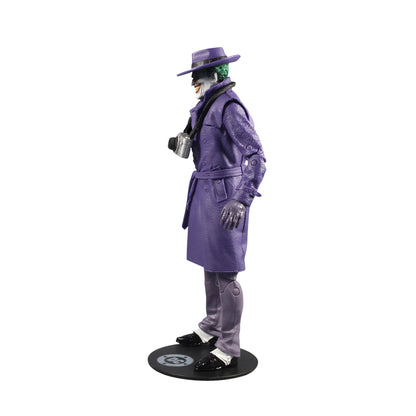 Joker The Comedian DC Multiverse 7-Inch Figure — Side View Left on DC Logo Display Base