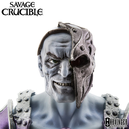 Naraka the Undying Savage Crucible 6-Inch Figure — Alternate Head Detail with Metal Demi Mask Half-Covering Face