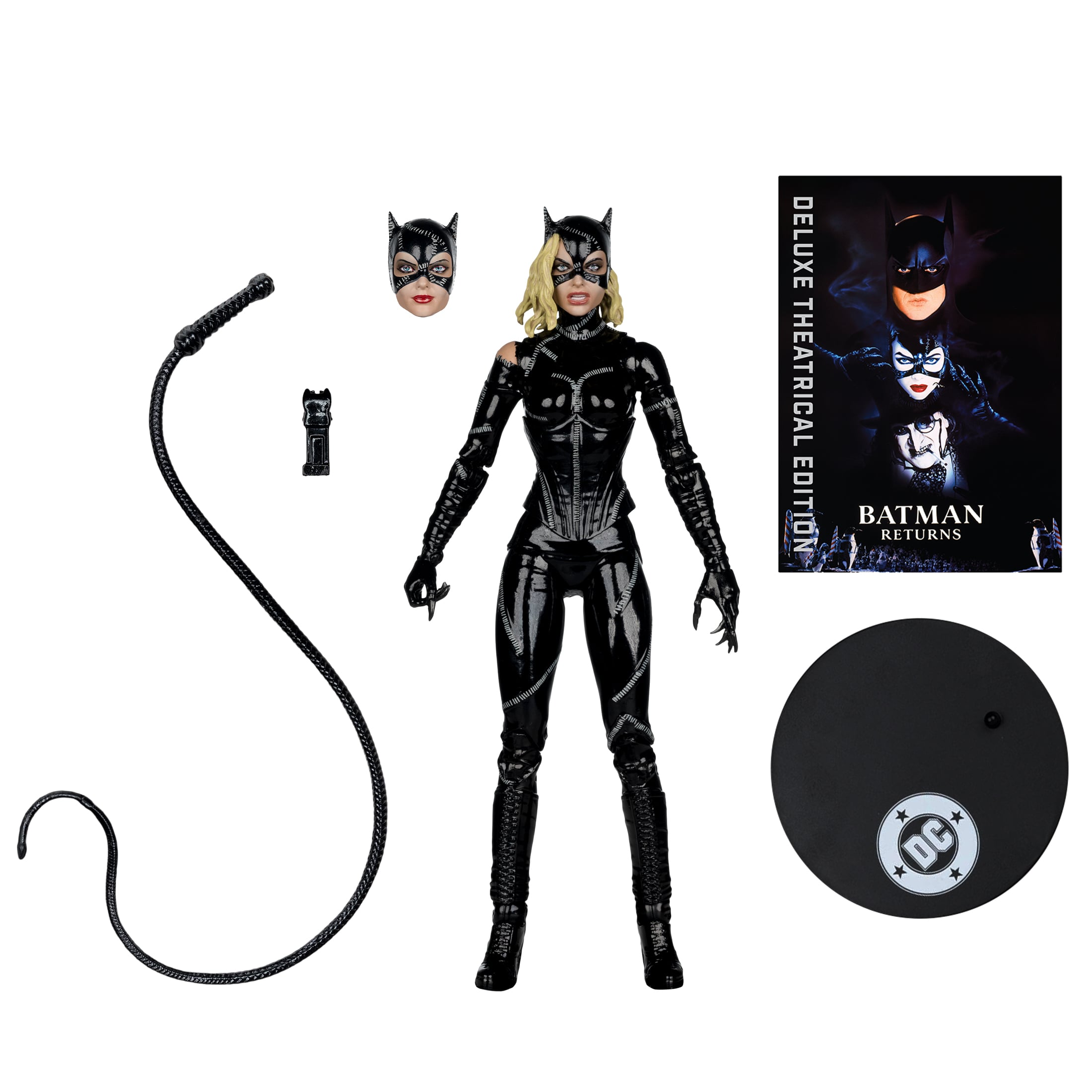Catwoman Battle Damage DC Multiverse 7-Inch Deluxe Figure — Accessories Included: Figure, Alternate Head, Whip, Taser, Base, Art Card