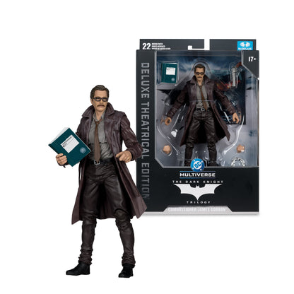 Commissioner Gordon DC Multiverse 7-Inch Deluxe Figure — Figure Beside Sealed Package