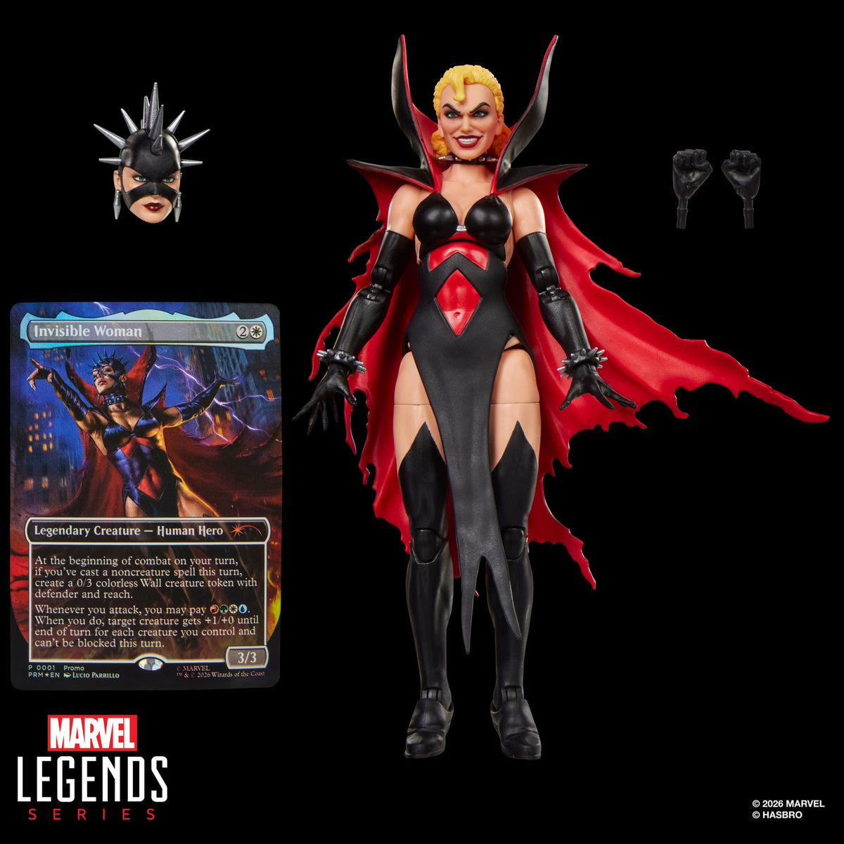 Malice Sue Storm Marvel Legends 6-Inch Figure — Accessories Included: Alternate Heads, Fisted Hands, MTG Card