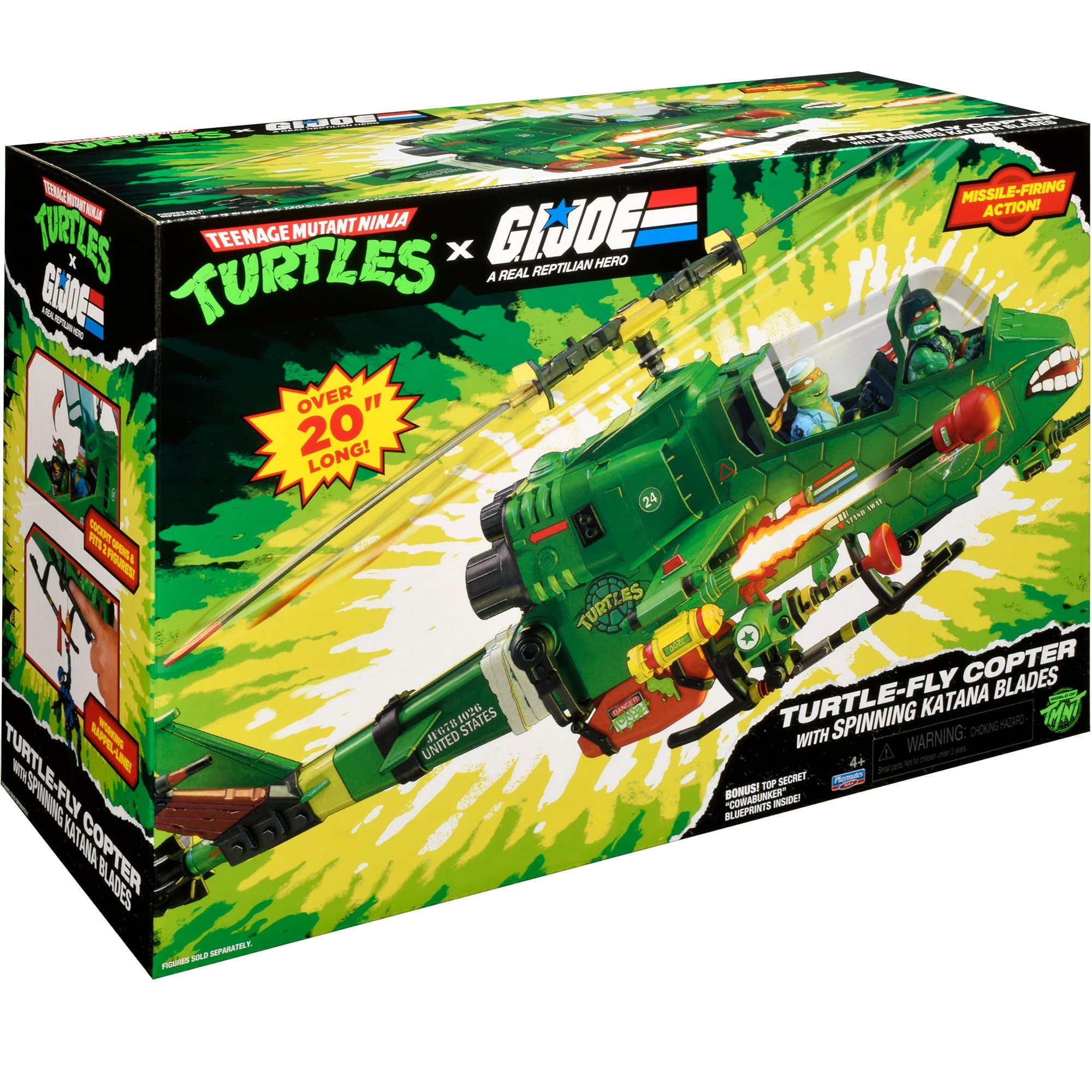 Turtle-Fly Copter TMNT x G.I. Joe — Box Side and Feature Callouts
