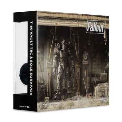 T-60 Vault Tec & Sole Survivor Fallout 7-Inch Two-Pack — Box Back Art Close-Up