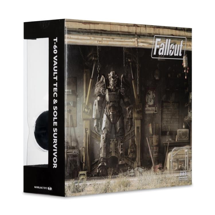 T-60 Vault Tec & Sole Survivor Fallout 7-Inch Two-Pack — Box Back Art Close-Up