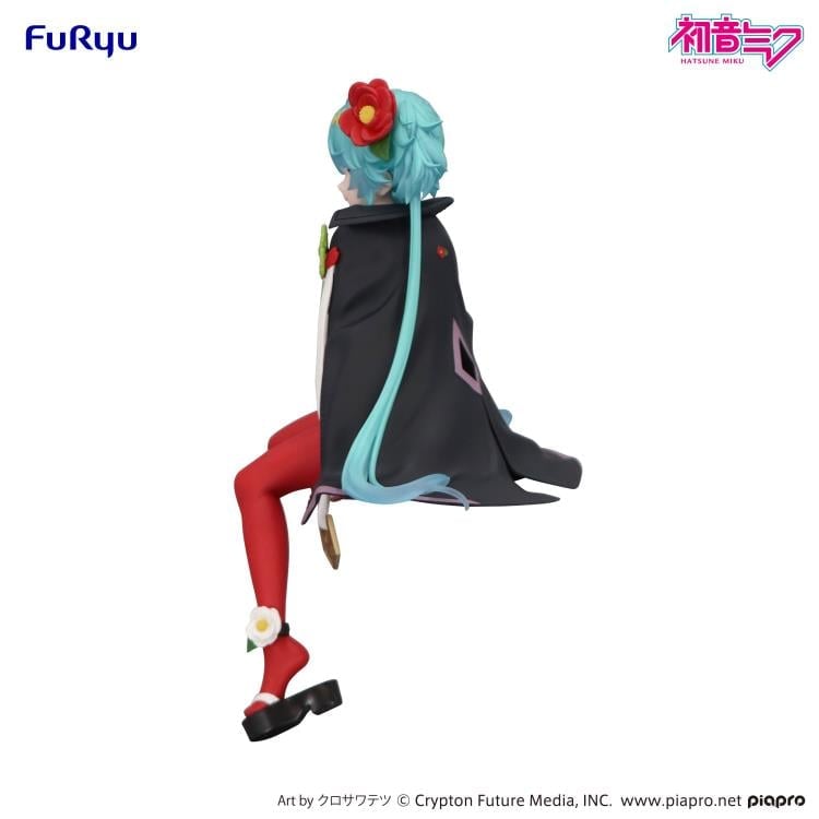 Hatsune Miku Flower Fairy Camellia Noodle Stopper Figure — Back View White Background Showing Cape Detail