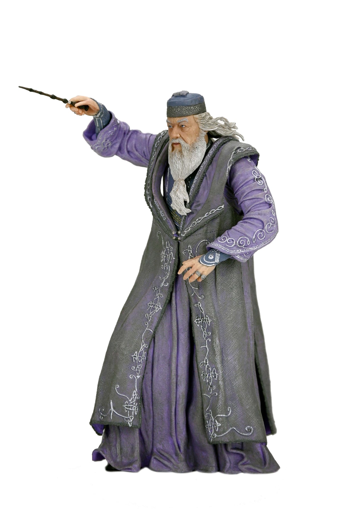 Dumbledore Harry Potter Legacy Collection 7-Inch Figure — White Background Side View Wand Raised
