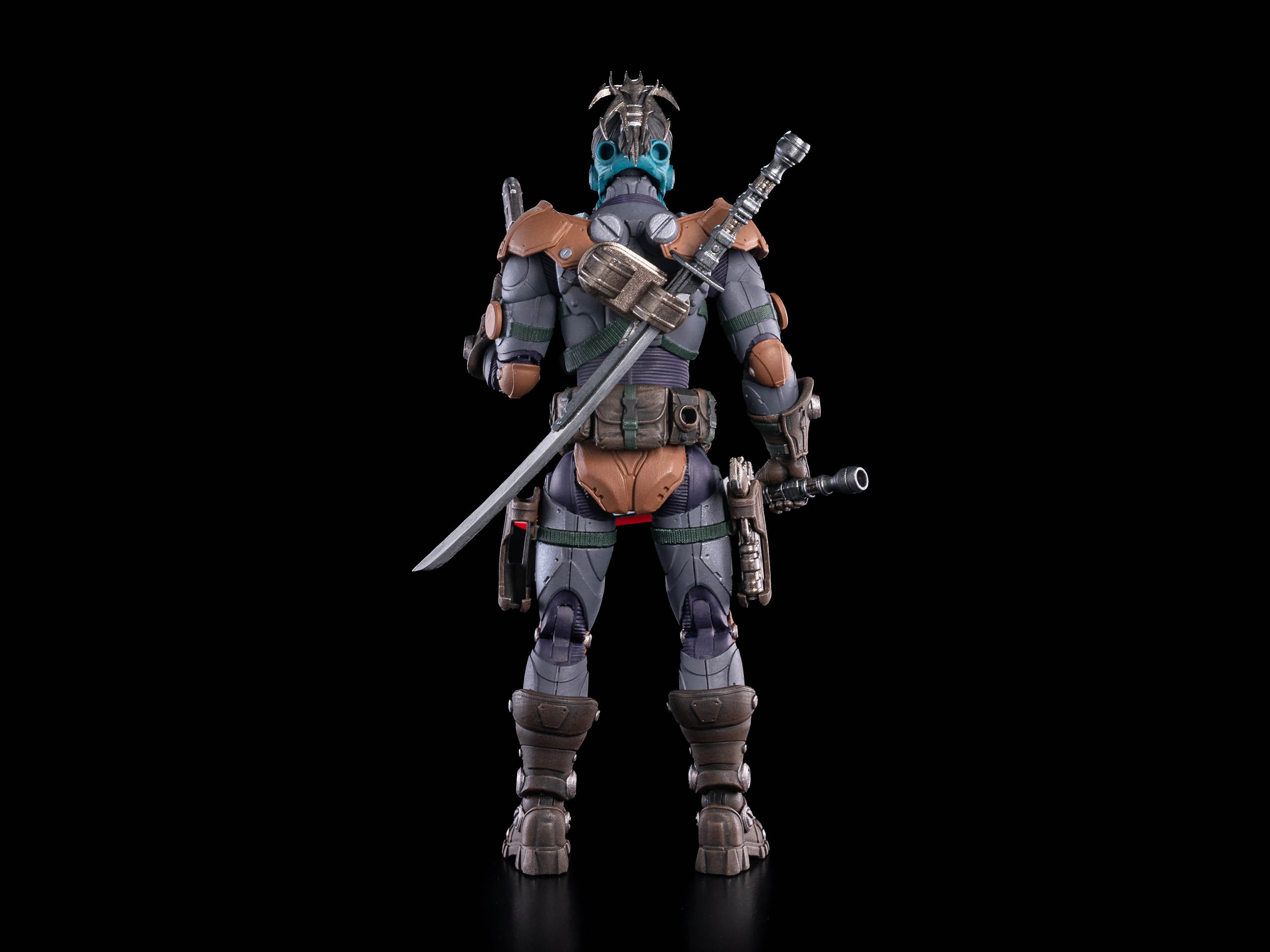Kyojii Rune Cosmic Legions 6-Inch Figure — Back View Showing Alternate Helmet Head and Back Sheath Detail