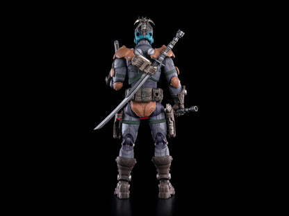 Kyojii Rune Cosmic Legions 6-Inch Figure — Back View Showing Alternate Helmet Head and Back Sheath Detail