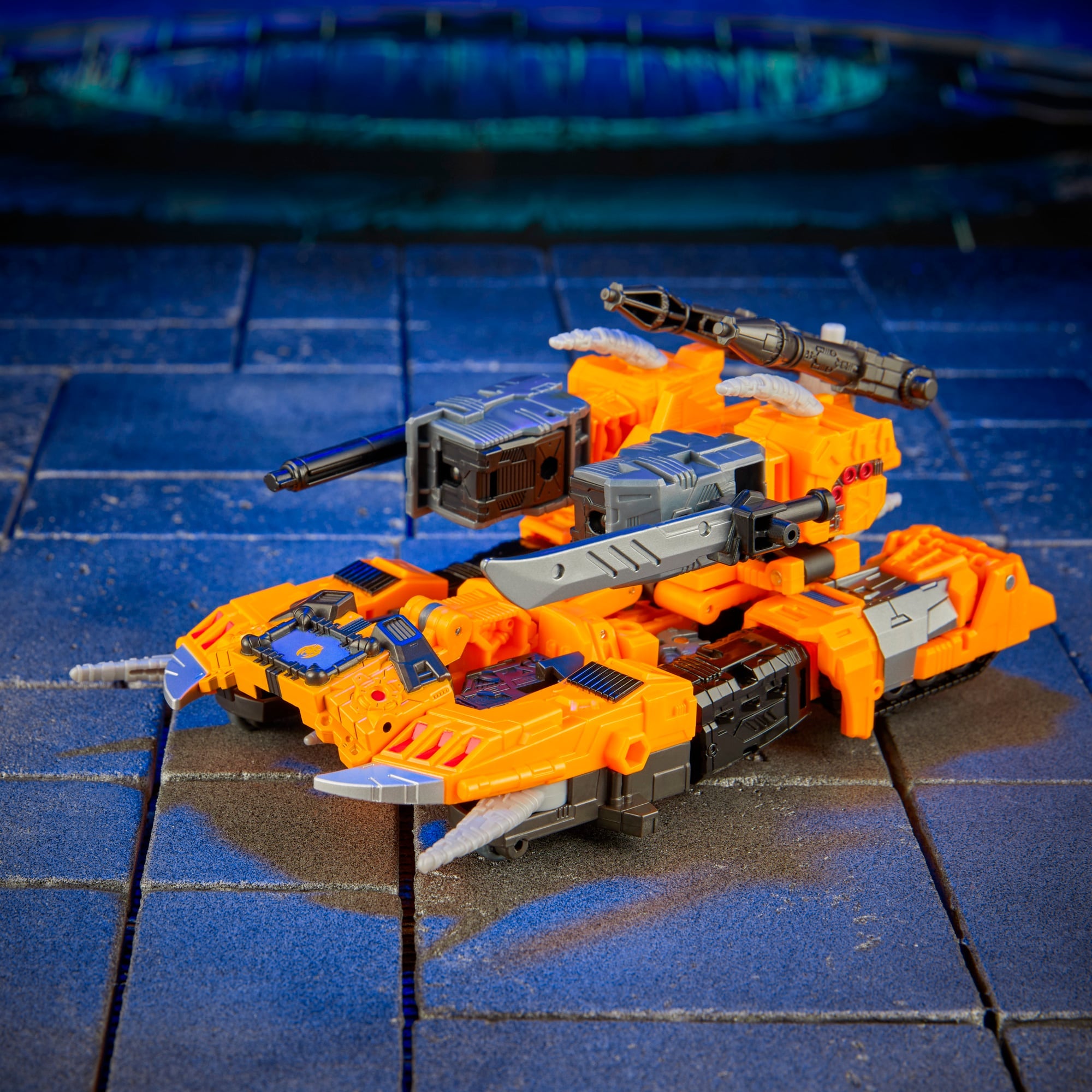 Herald of Unicron Age of the Primes Leader Class Figure — Tank Mode Angled Three-Quarter View