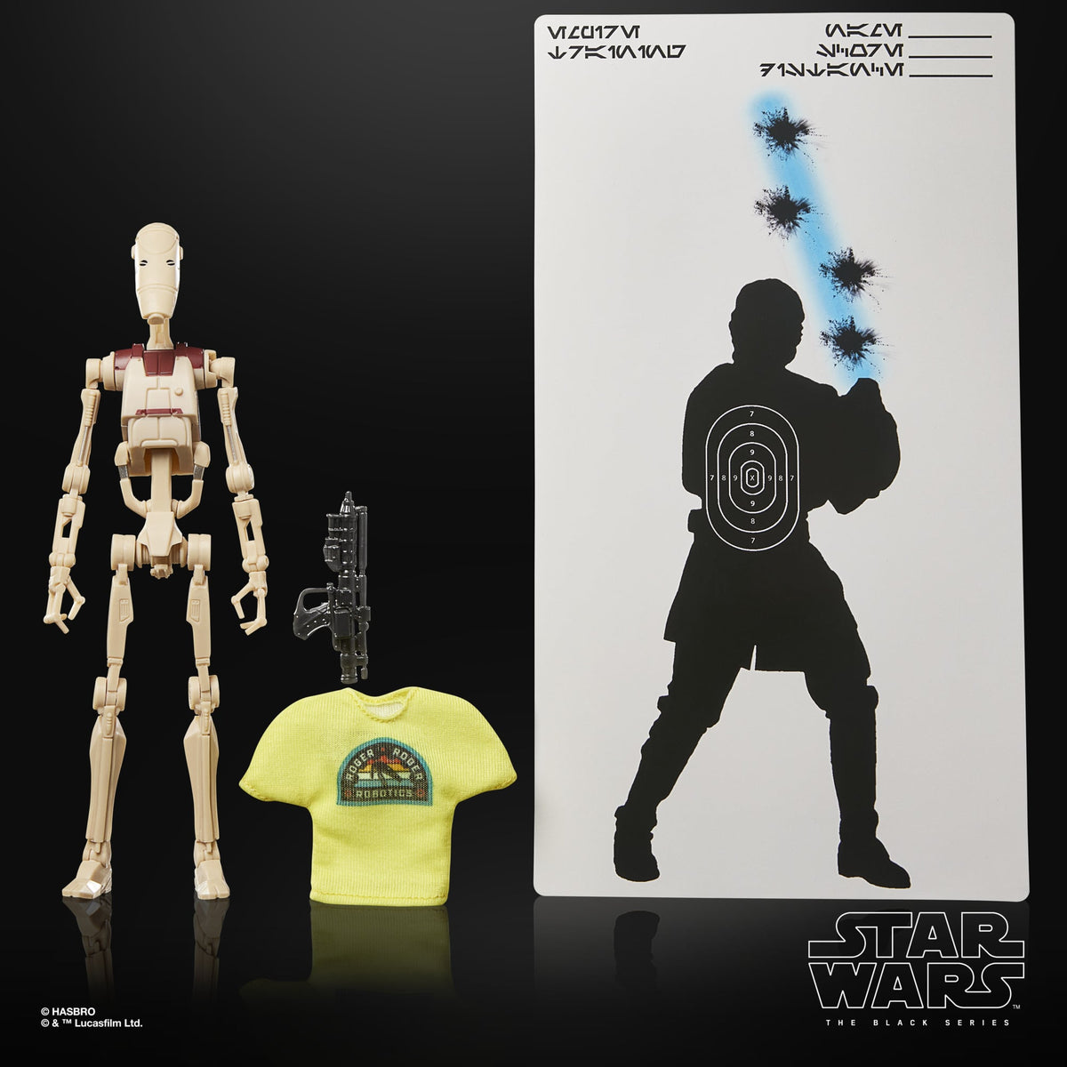 B1 Battle Droid Black Series 6-Inch — Accessories Included: Figure, Blaster, T-Shirt, Target Poster