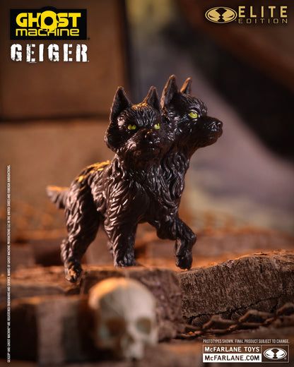 Geiger Ghost Machine McFarlane Elite Edition 7-Inch — Two-Headed Dog Companion Figure Detail with Glowing Green Eyes