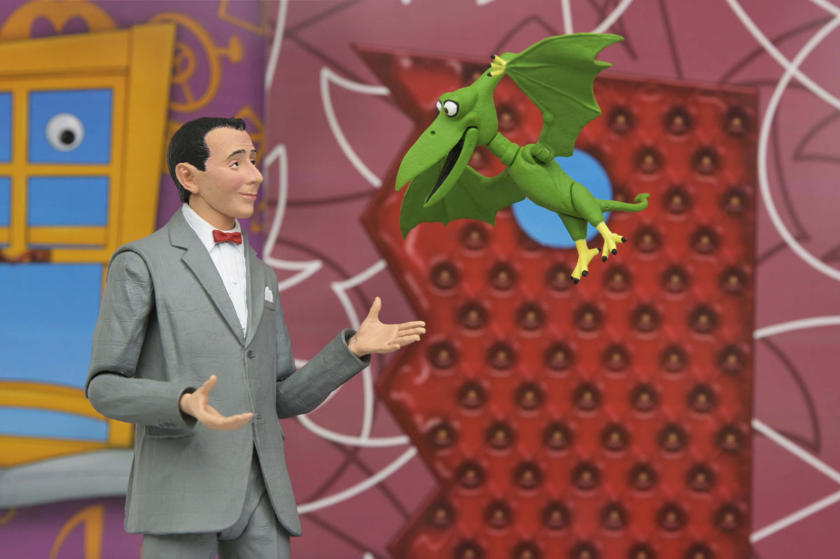 Pee-Wee Herman NECA Ultimate 7-Inch Figure — Pee-Wee with Pterri the Pterodactyl Side View Pose