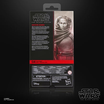 Devon Izara Black Series 6-Inch Figure — Box Back with Multilingual Character Description