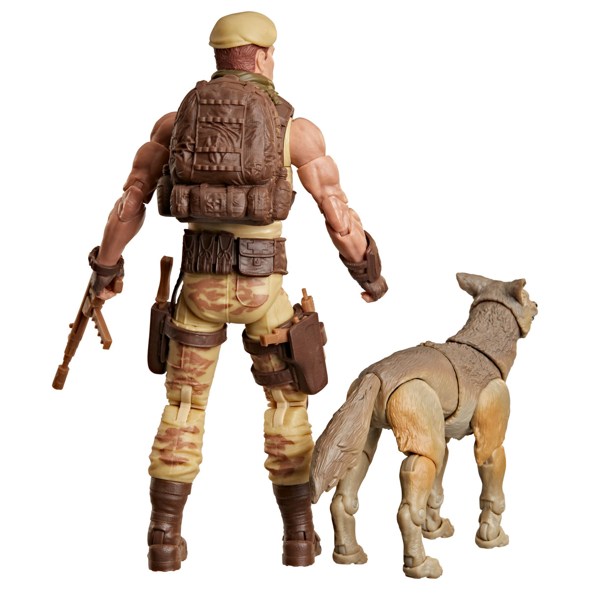Dusty & Coyote Sandstorm G.I. Joe Classified Series 6-Inch Figure Set — Back View on White Background Showing Vest and Gear Detail