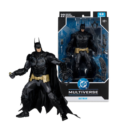 Batman Arkham Knight DC Multiverse 7-Inch Figure — Out of Box Pose Beside Sealed Package
