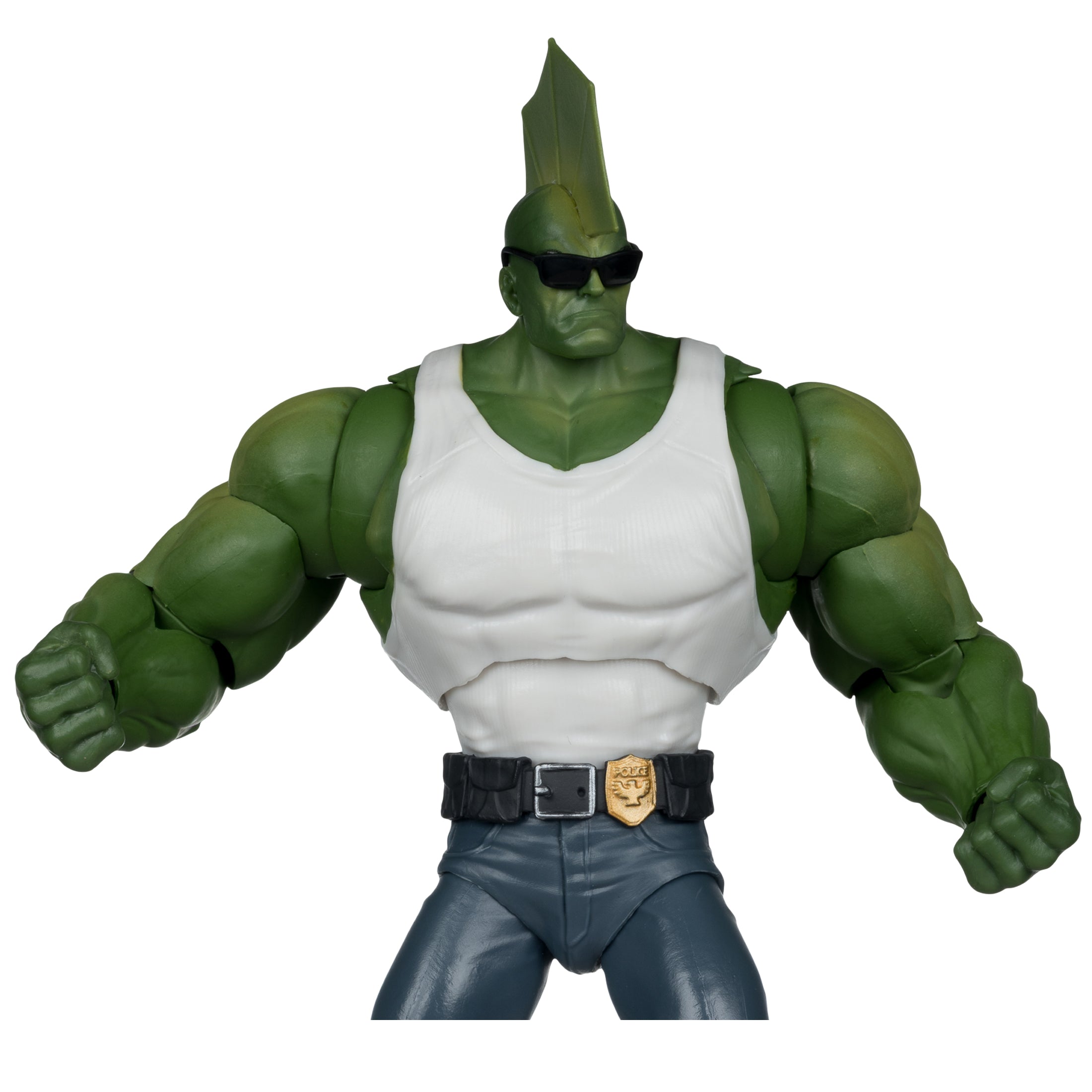 Savage Dragon McFarlane Elite Edition Image Comics Founders Series 7-Inch — Figure Detail Upper Body with Sunglasses and Police Badge