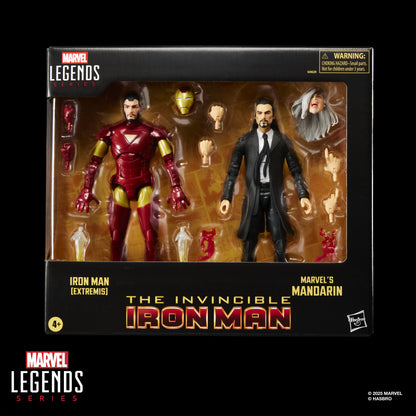 Iron Man (Extremis) & Marvel's Mandarin Marvel Legends 6-Inch Two-Pack — Front View with Accessories Shown