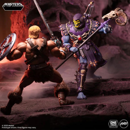 Skeletor MOTU 200X Mondo 1/12 Scale Figure — Dynamic Duel Scene with He-Man and Havoc Staff