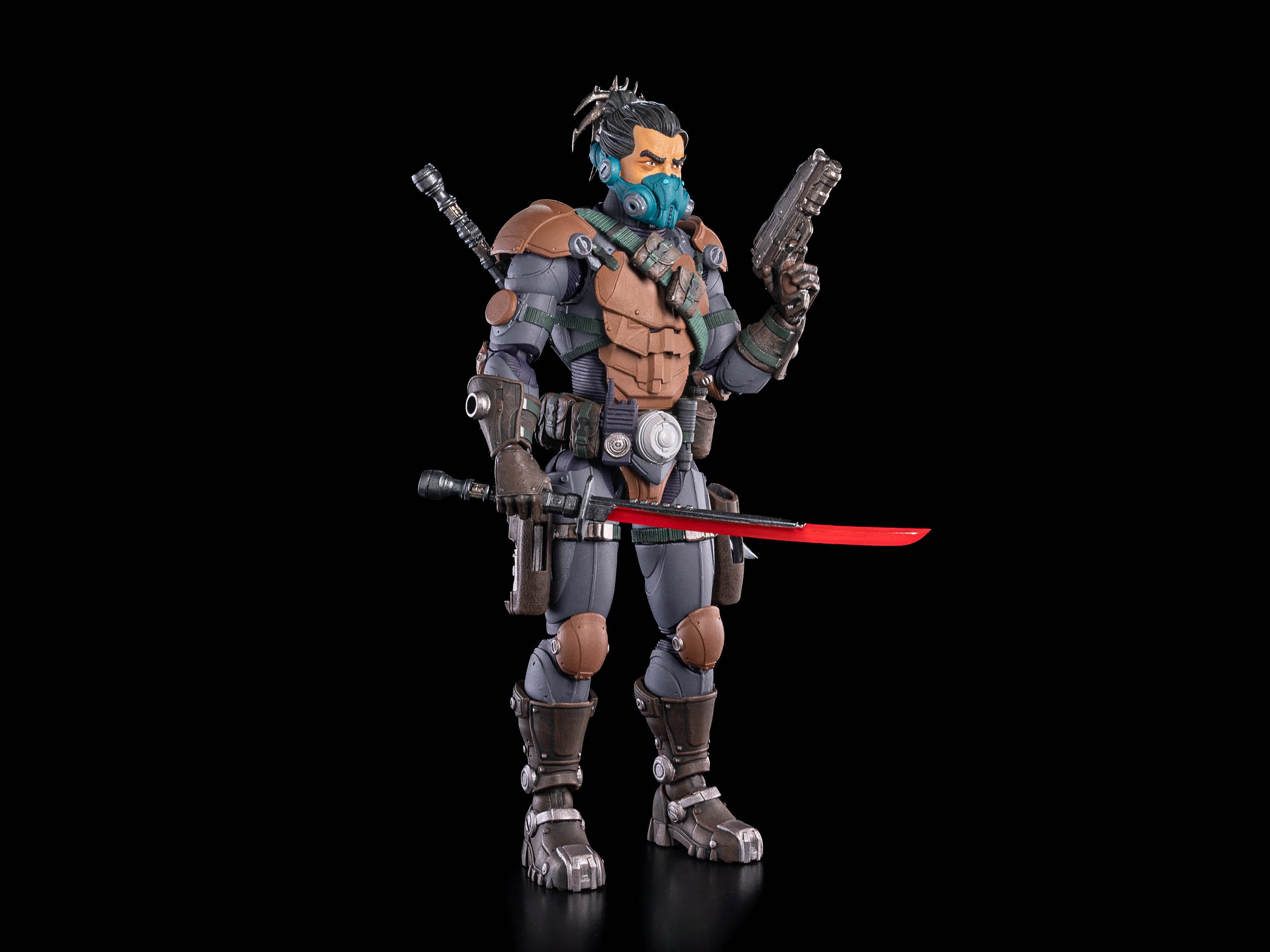 Kyojii Rune Cosmic Legions 6-Inch Figure — Three-Quarter View with Pistol and Powered Red Blade