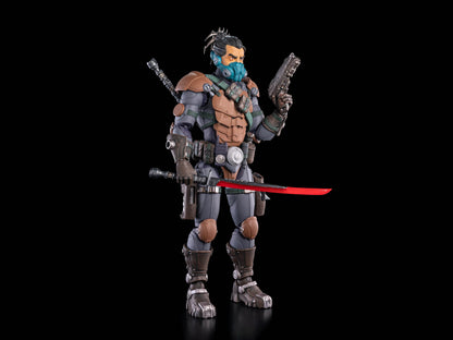 Kyojii Rune Cosmic Legions 6-Inch Figure — Three-Quarter View with Pistol and Powered Red Blade
