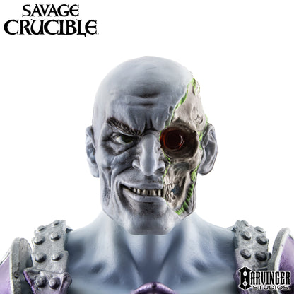 Naraka the Undying Savage Crucible 6-Inch Figure — Alternate Head Front Detail Showing Half-Skull Half-Face Sculpt
