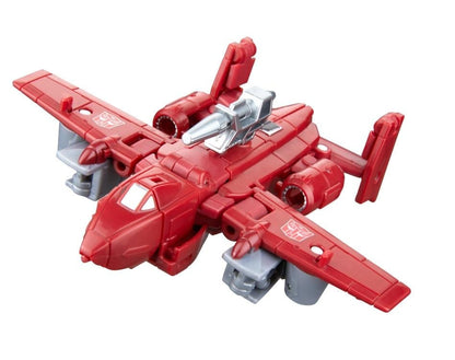 Autobot Powerglide Age of the Primes Deluxe — Jet Mode with Dorsal Blaster Mounted Three-Quarter Front