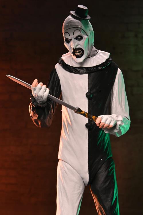Art the Clown Terrifier 2 NECA Ultimate 7-Inch — Figure Detail Holding Sword Two-Handed