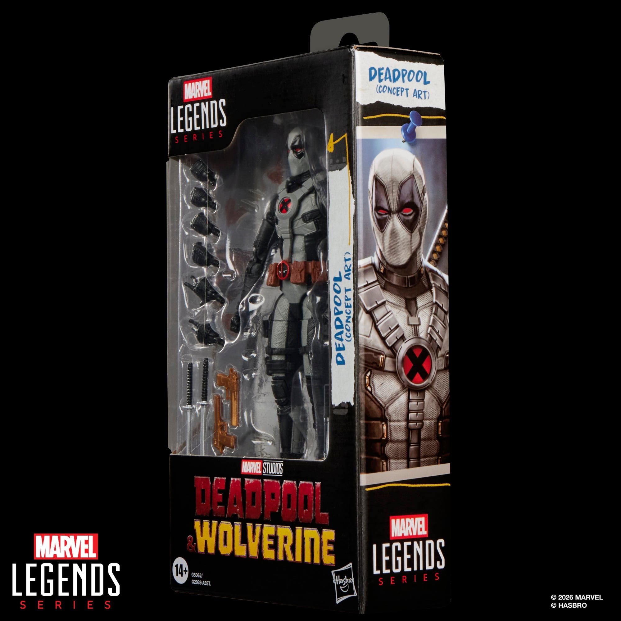Deadpool Concept Art Marvel Legends 6-Inch Figure — Package Side Box Art Close-Up