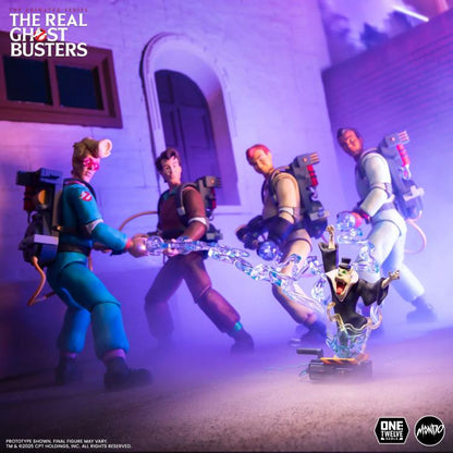 Real Ghostbusters 1/12 Scale Figures — Full Team Particle Stream Action Group Shot