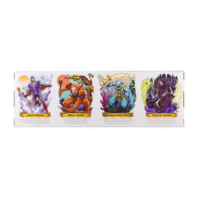 Battle for Sub-Eternia Four-Pack Masters of the Universe Origins 5.5-Inch — Box Art Close-Up Featuring Avion Warrior, Primal Captain, Aquatican Mer-Warrior, and Sepult-Ro Disciple