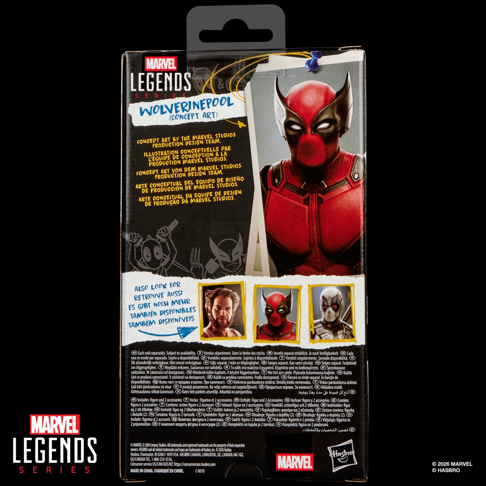 Wolverinepool Marvel Legends 6-Inch Figure — Box Back Detail with Wave Characters and Legal Copy