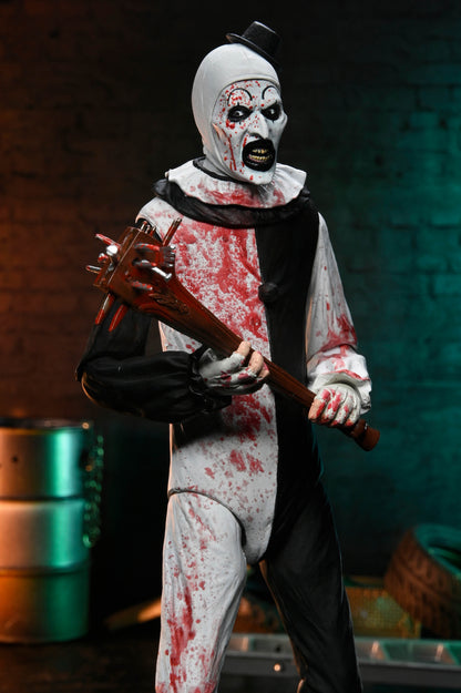 Art the Clown Terrifier 2 Ultimate 7-Inch Figure — Front View Holding Spiked Club Two-Handed