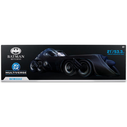 Batmissile Batman Returns DC Multiverse Vehicle — Box Front showing vehicle artwork and branding