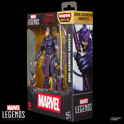 Dark Avengers Hawkeye Marvel Legends 6-Inch Figure — Box Side View with Comic Art Panel