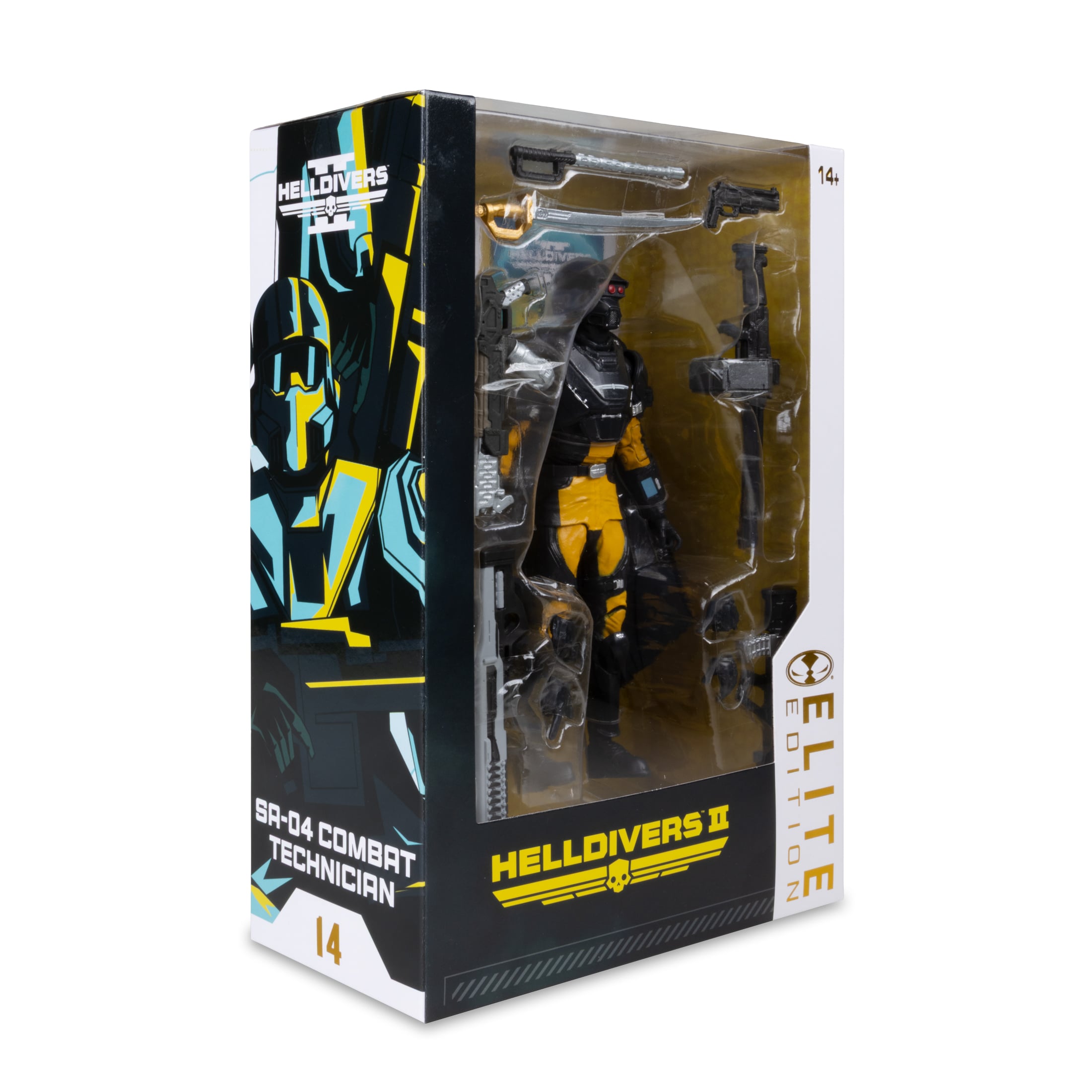 SA-04 Combat Technician Helldivers 2 Elite Edition 7-Inch Figure — Package Detail Side View Showing Character Art and Number 14